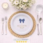 Satin Bow | Name & Date | Personalized Baptism Plates