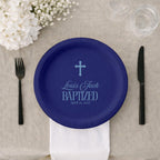 Simple Cross | Name & Date | Personalized Baptism Plates