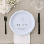 Radiant Cross | Name & Date | Personalized Baptism Plates