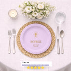 Radiant Cross | Name & Date | Personalized Baptism Plates