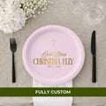 God Bless Classic | Name & Date | Personalized Baptism Plates