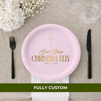 God Bless Classic | Name & Date | Personalized Baptism Plates