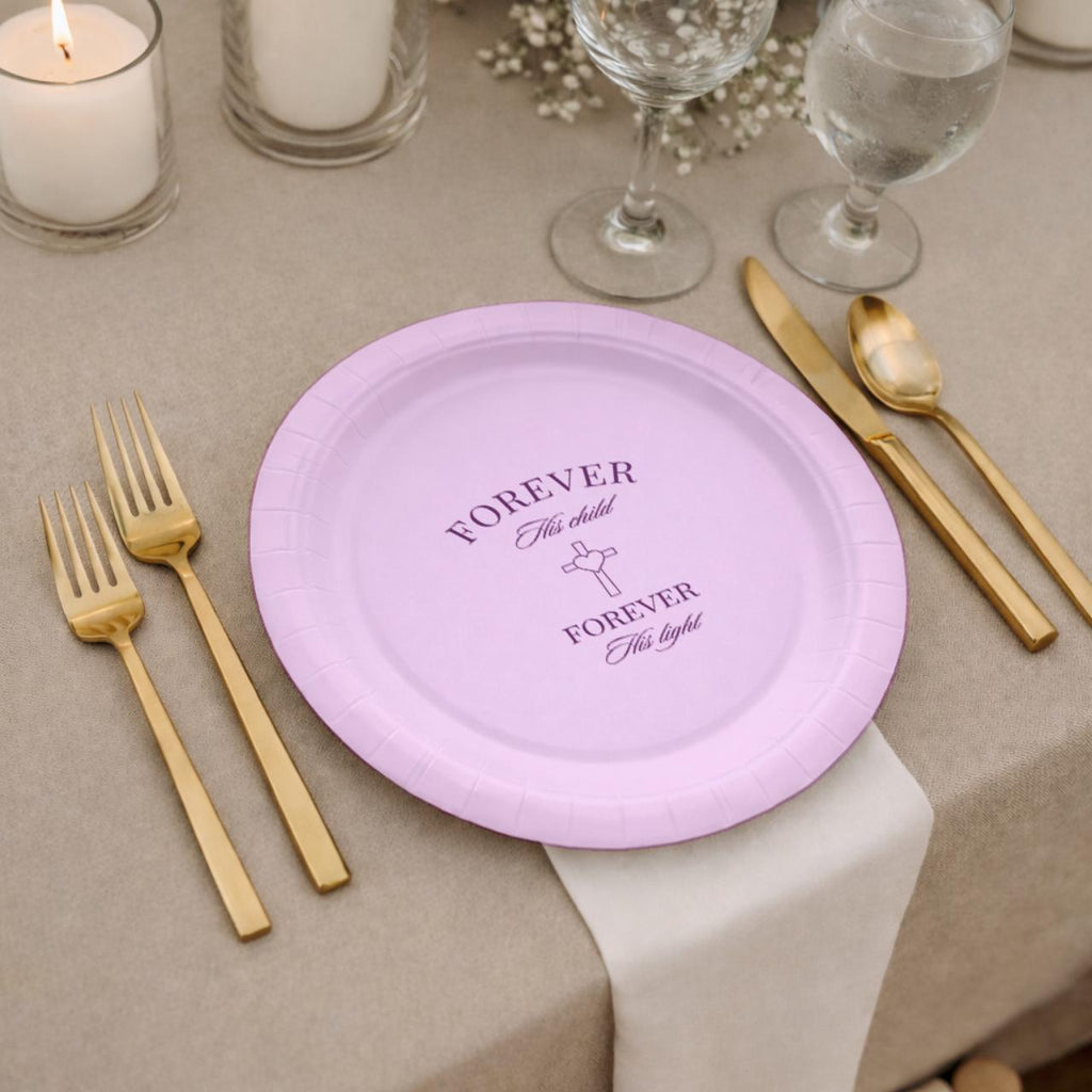 Forever His Child | Custom Wording | Personalized Baptism Plates