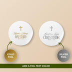 Christening Script | Name & Date | Personalized Baptism Stickers