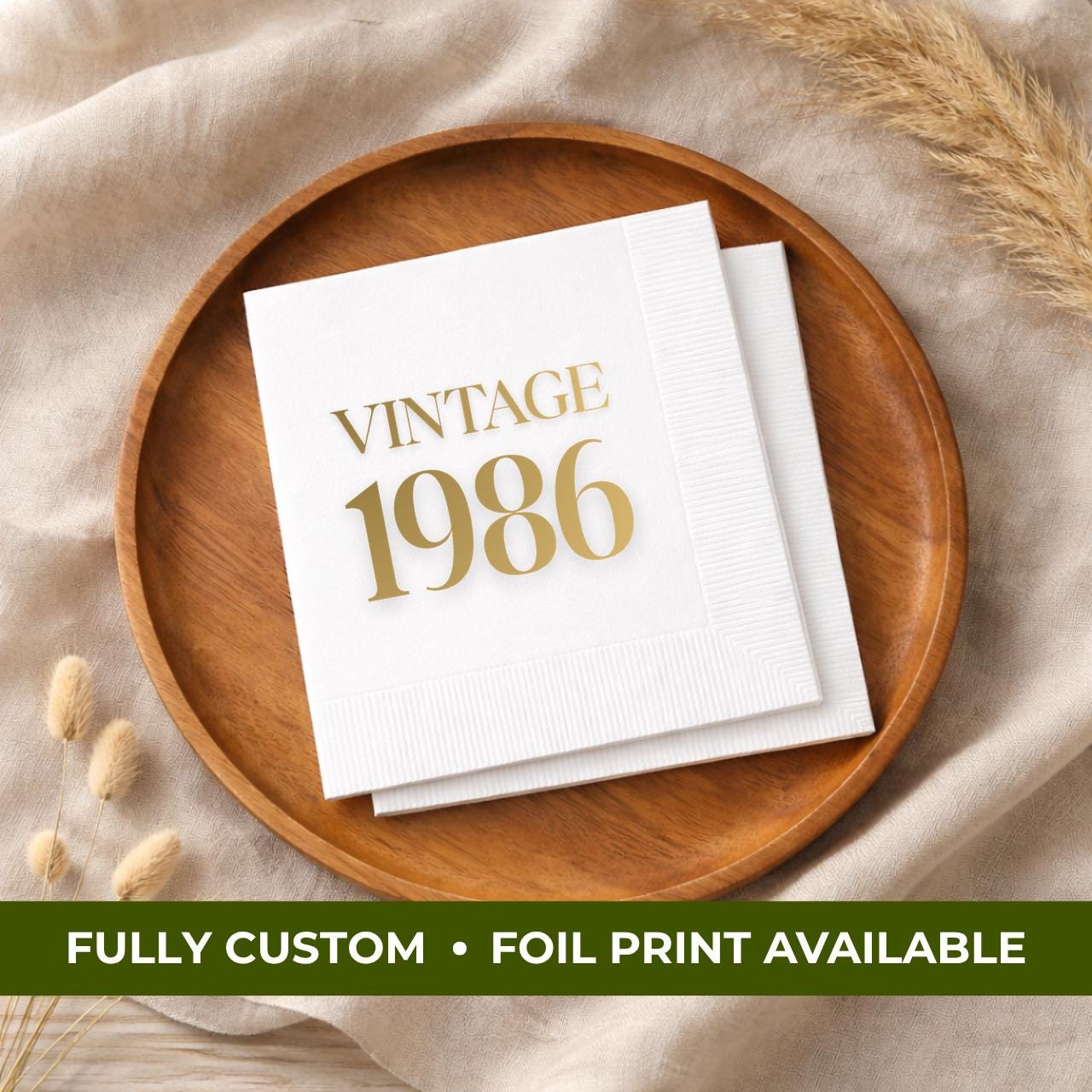 Vintage 1986 | Personalized 40th Birthday Napkins