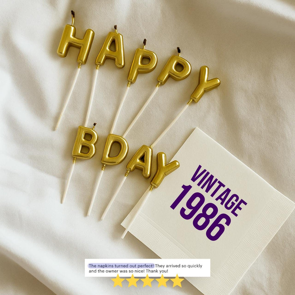Vintage 1986 | Personalized 40th Birthday Napkins