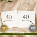 40 Years Loved | Personalized 40th Birthday Napkins