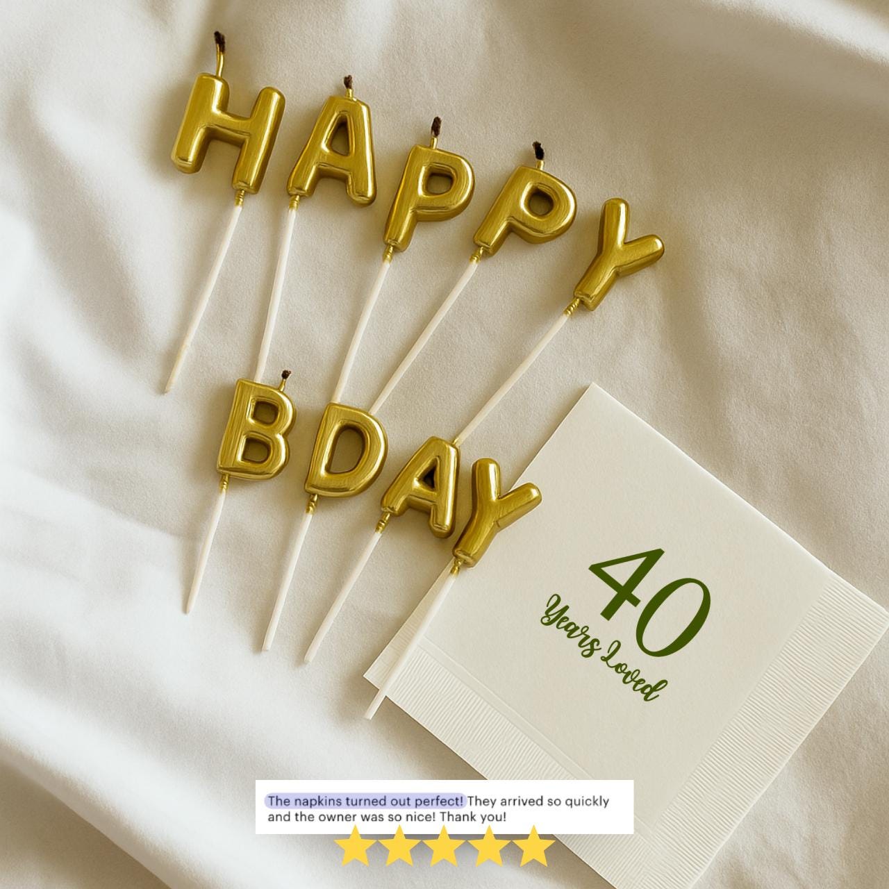 40 Years Loved | Personalized 40th Birthday Napkins