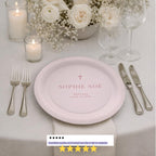 Minimal Gold Cross | Name & Date | Personalized Baptism Plates