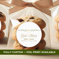God Bless Greenery | Name & Date | Personalized Baptism Stickers
