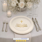 Simple Cross | Name & Date | Personalized Baptism Plates