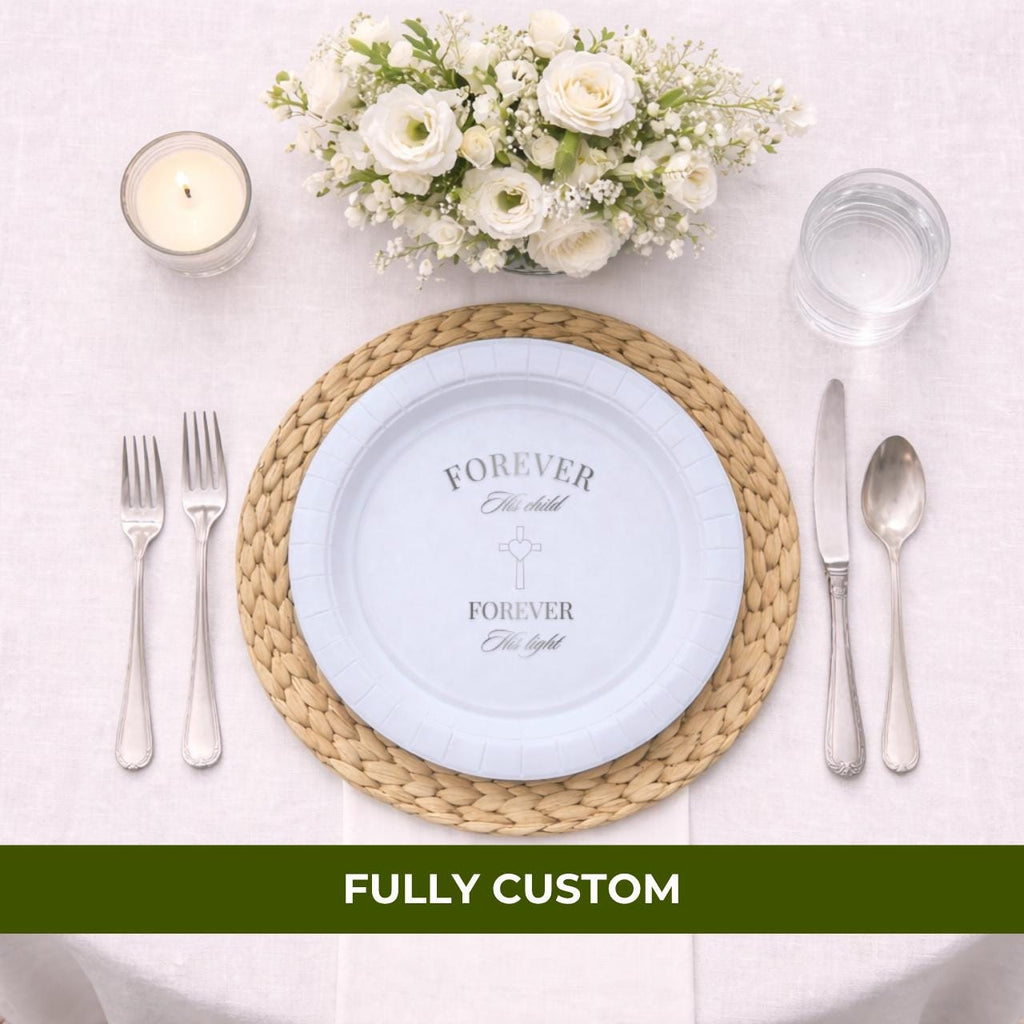 Forever His Child | Custom Wording | Personalized Baptism Plates