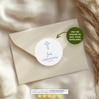 Outline Cross Christening | Name & Date | Personalized Baptism Stickers
