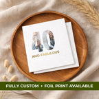 40 and Fabulous With Photo | 40th Birthday Napkins