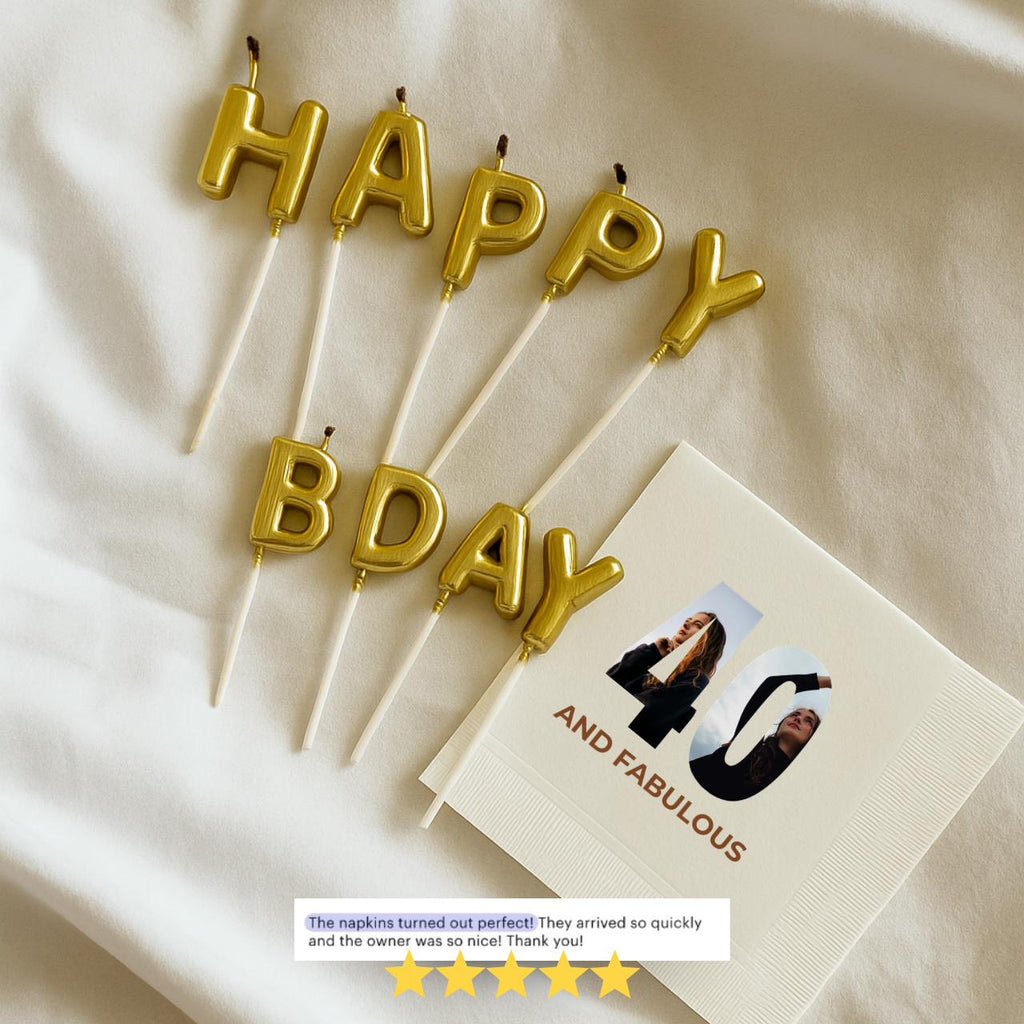 40 and Fabulous With Photo | 40th Birthday Napkins