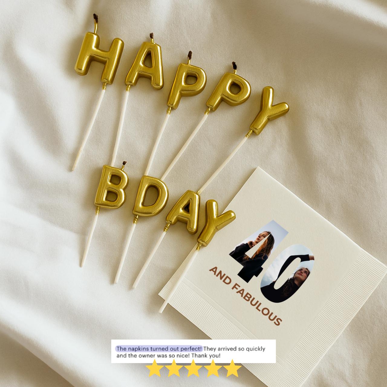 40 and Fabulous With Photo | 40th Birthday Napkins