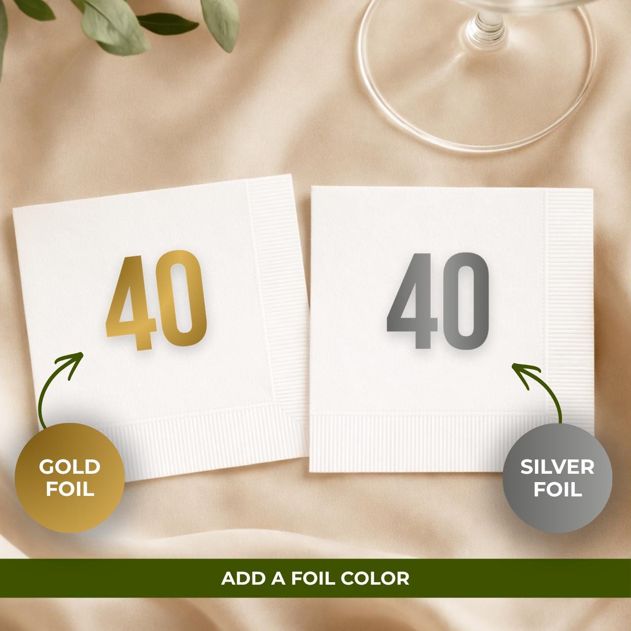 Personalized 40th Birthday Napkins