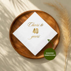 Cheers to 40 Years | Custom 40th Birthday Napkins