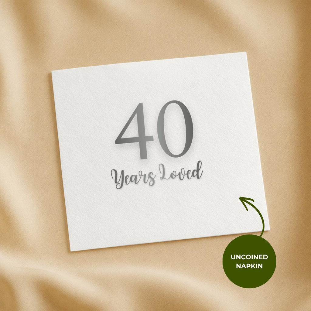 40 Years Loved | Personalized 40th Birthday Napkins
