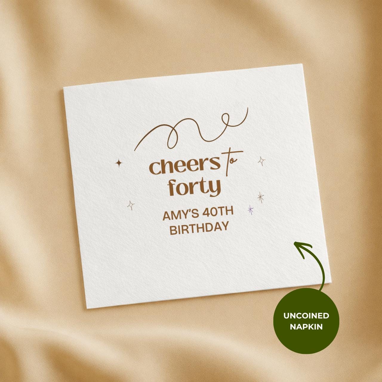 Cheers to Forty | Personalized 40th Birthday Napkins
