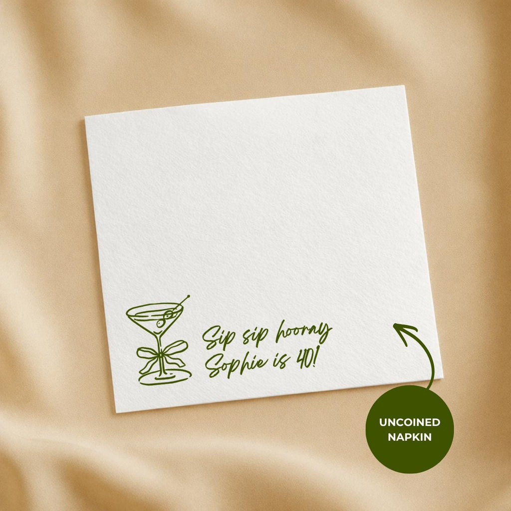 Sip Sip Hooray | Personalized 40th Birthday Napkins