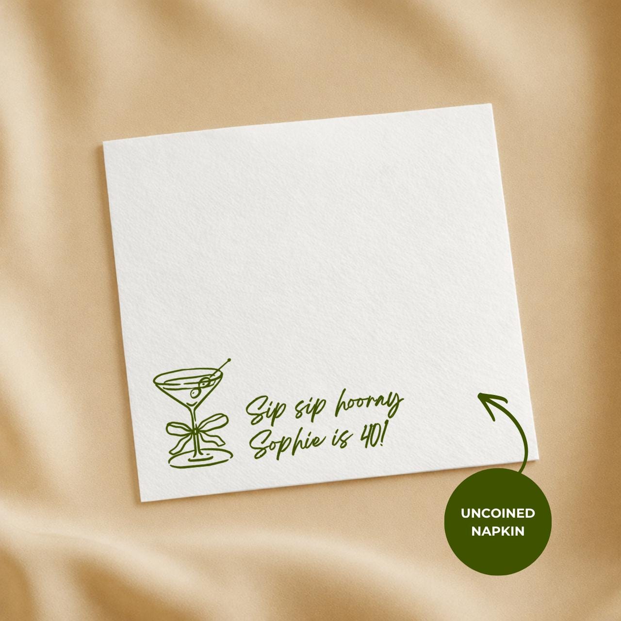 Sip Sip Hooray | Personalized 40th Birthday Napkins