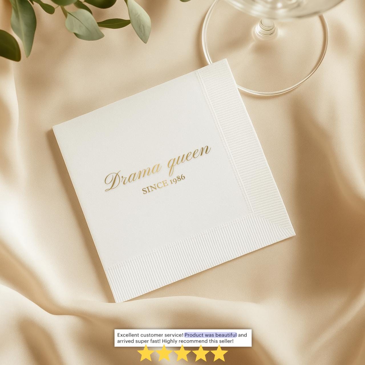 Drama Queen Since 1986 | Personalized 40th Birthday Napkins