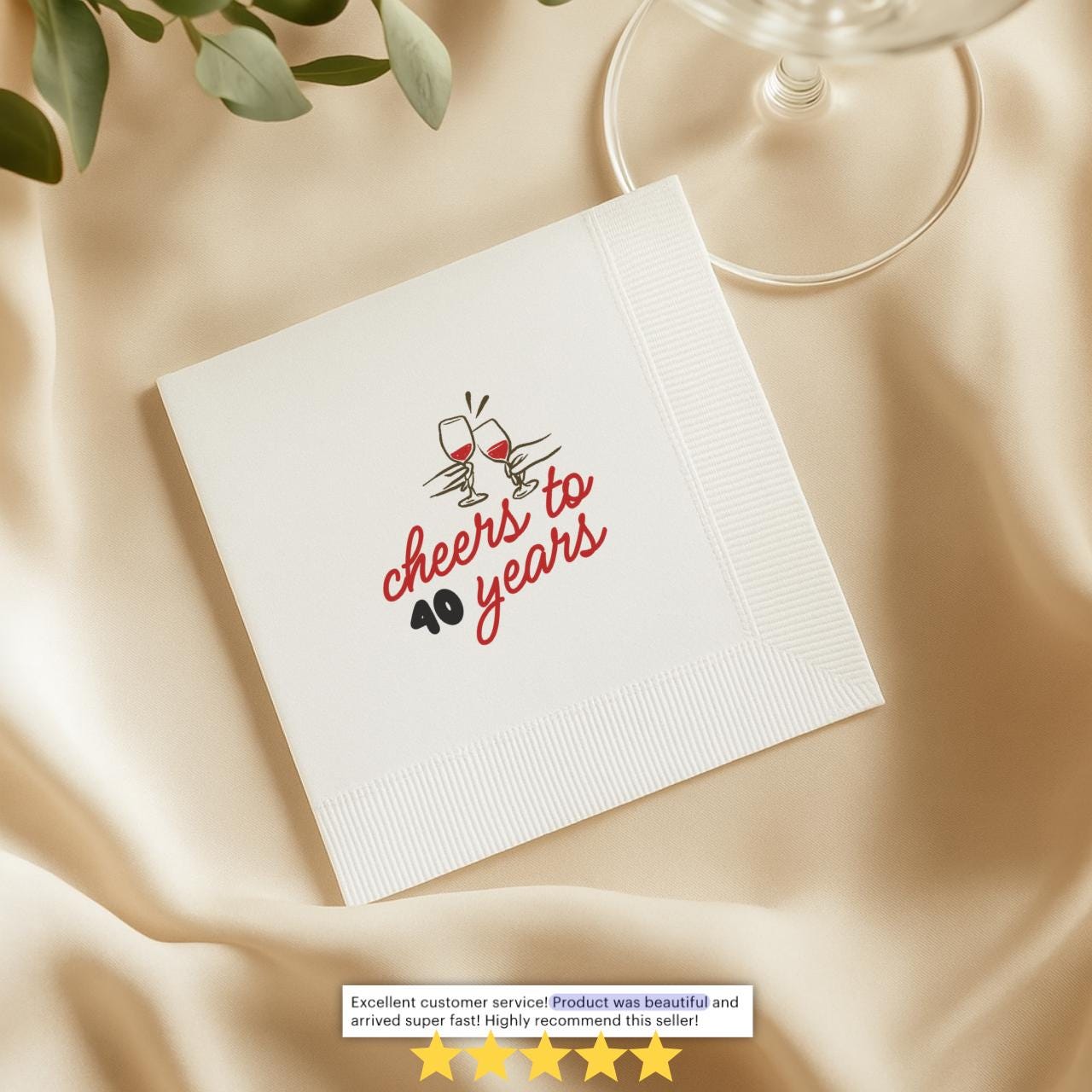 Cheers to 40 Years | Personalized 40th Birthday Napkins