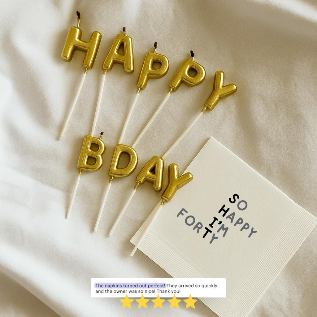 So Happy I'm Forty | Personalized 40th Birthday Napkins