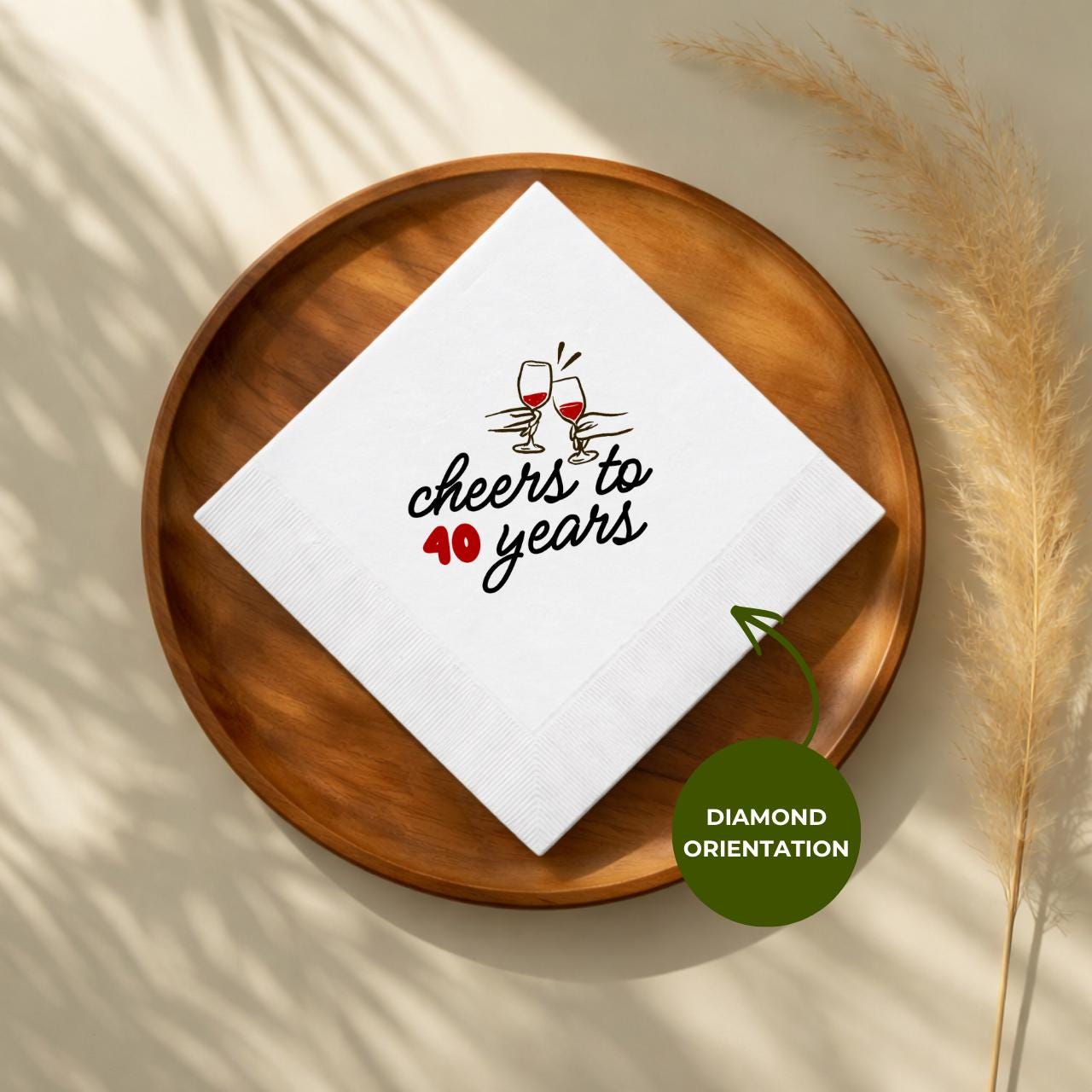 Cheers to 40 Years | Personalized 40th Birthday Napkins