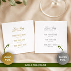 Love Story Timeline | Wedding Napkins