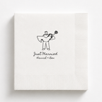 Just Married Carry wedding napkin with the couple's names