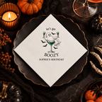Custom ghost napkins printed in the USA, Lets Get Boozy ghost design