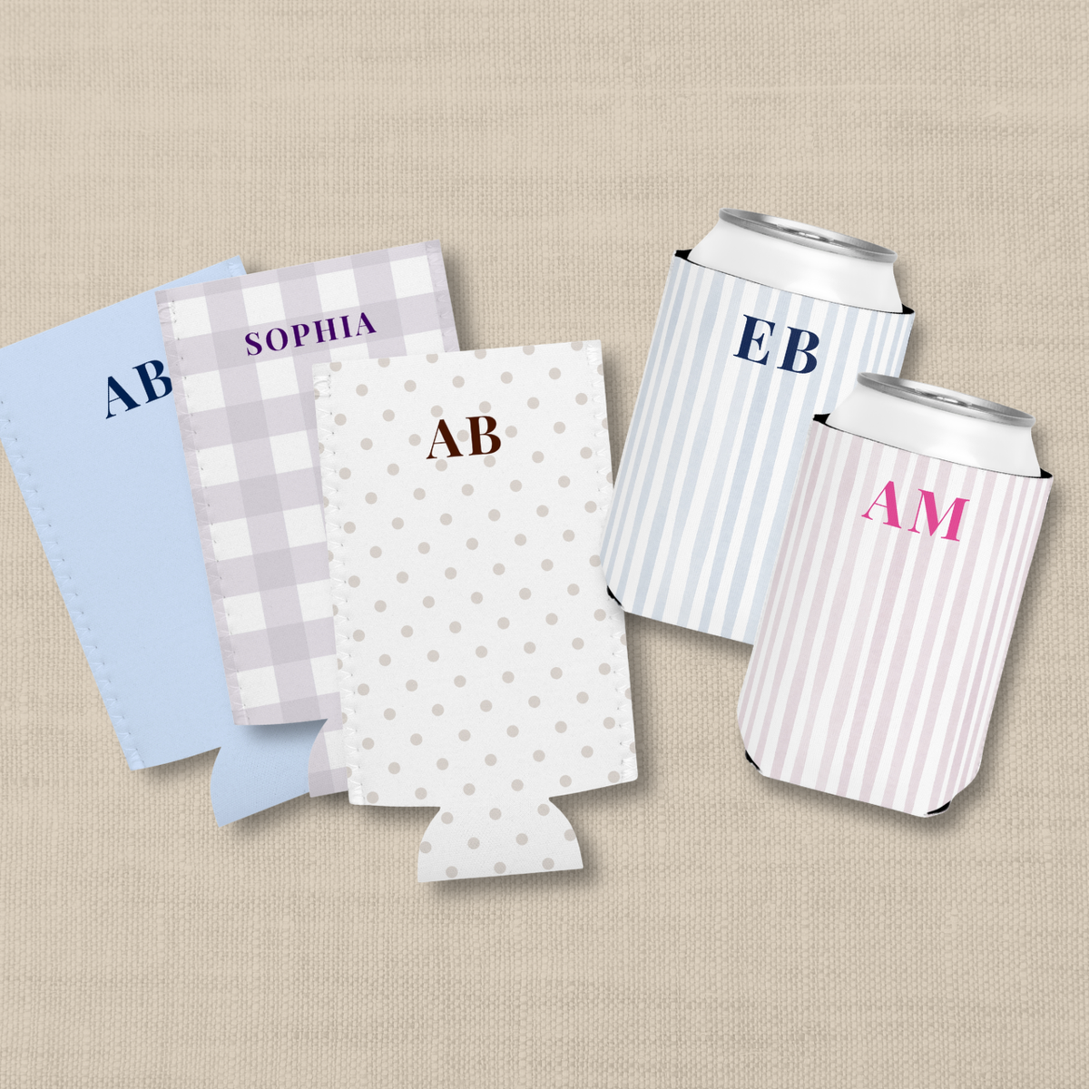 Bachelorette can cooler with a monogram in a chosen color
