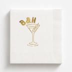 Monogram Martini wedding napkin with initials, date and location