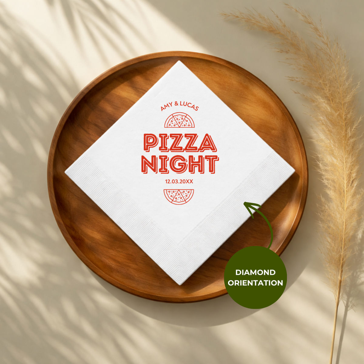 Pizza Names Are Married rehearsal dinner cocktail napkins