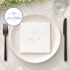 Baptism napkin with a ribbon and cross medallion