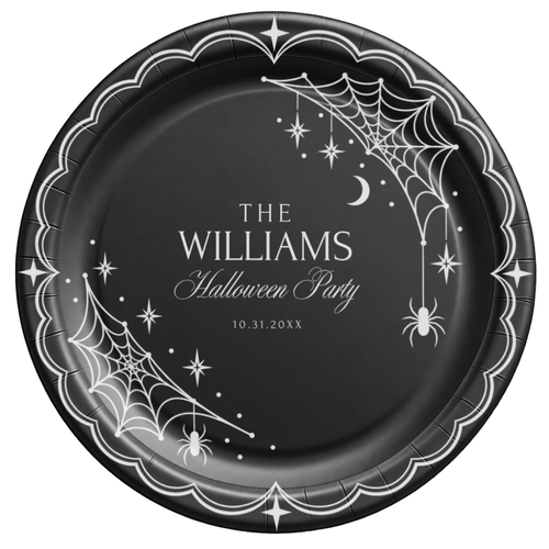 Custom Spiderweb Halloween Paper Plates