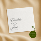 Stacked names and date wedding napkin with the wedding date