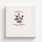 That's Amore rehearsal dinner napkin with names and date