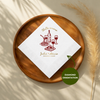 That's Amore napkin design for a rehearsal dinner