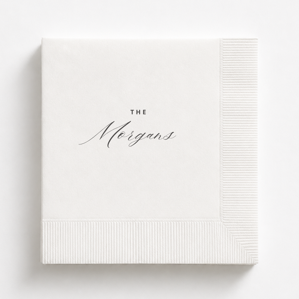 The Family Name wedding napkin printed with the family name