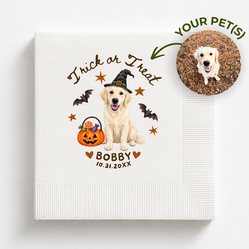 Custom Trick or Treat Dog Halloween Napkins