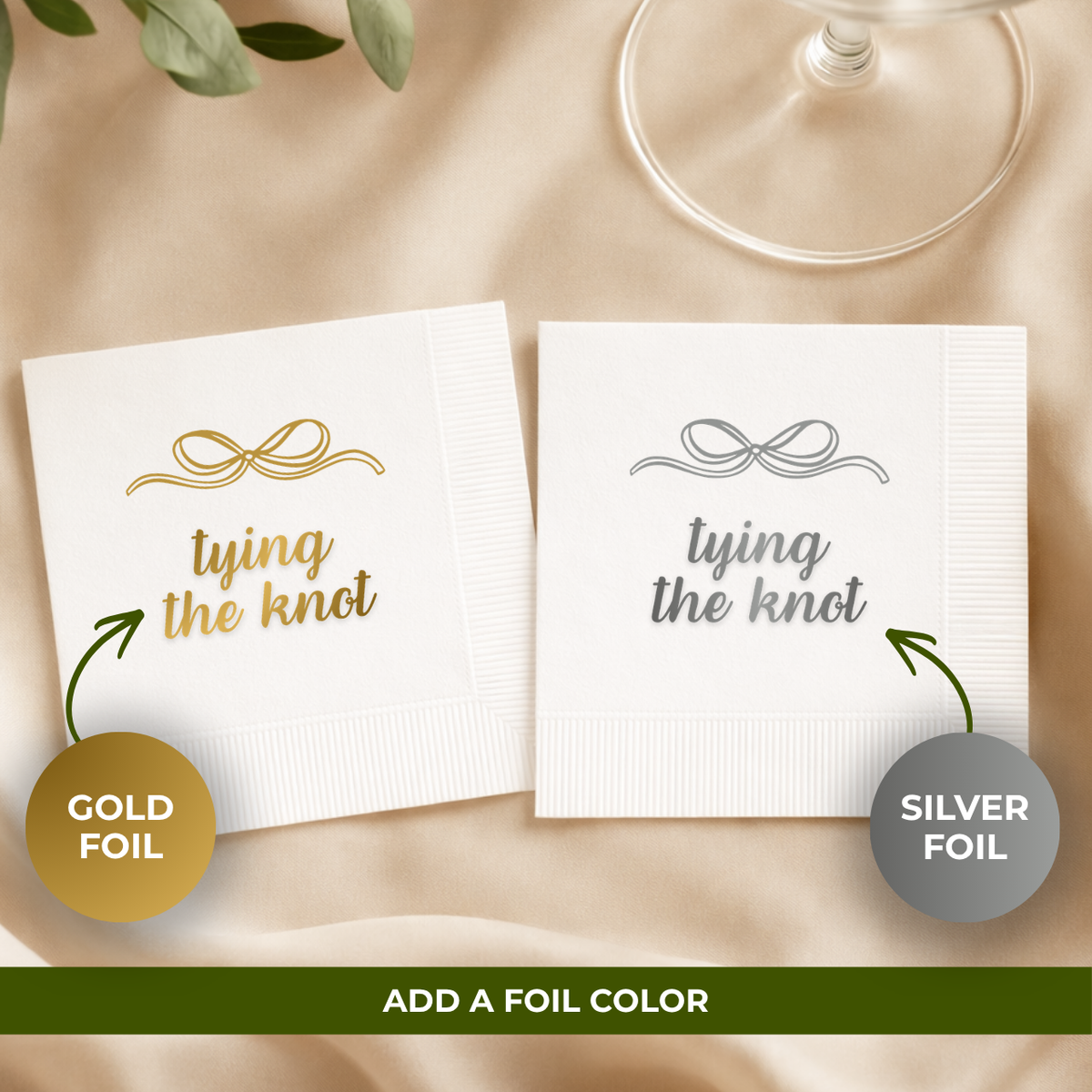 Ribbon napkin for the bridal shower table