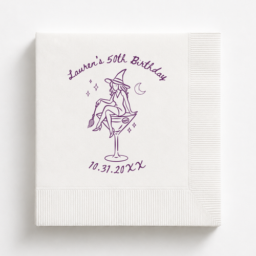 Custom Witch Martini Birthday Napkins