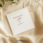 Custom wedding napkins with a modern typographic design